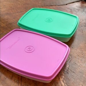 Tupperware Vibrant Pink and Green Set
